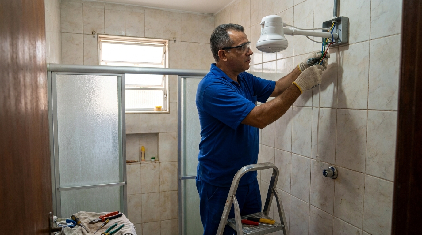 Substituição de Chuveiro Antigo em Maceió‑AL